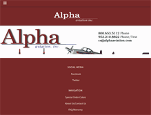 Tablet Screenshot of alphaaviation.com